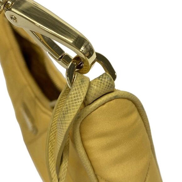 Auth PRADA - 1BC204 Yellow Nylon Leather Shoulder Bag - Picture 13 of 16